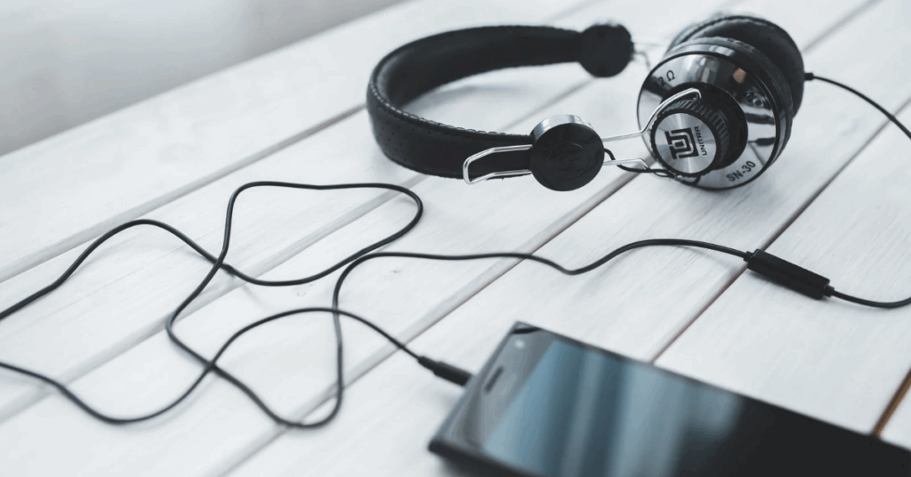 Headphones and smartphone